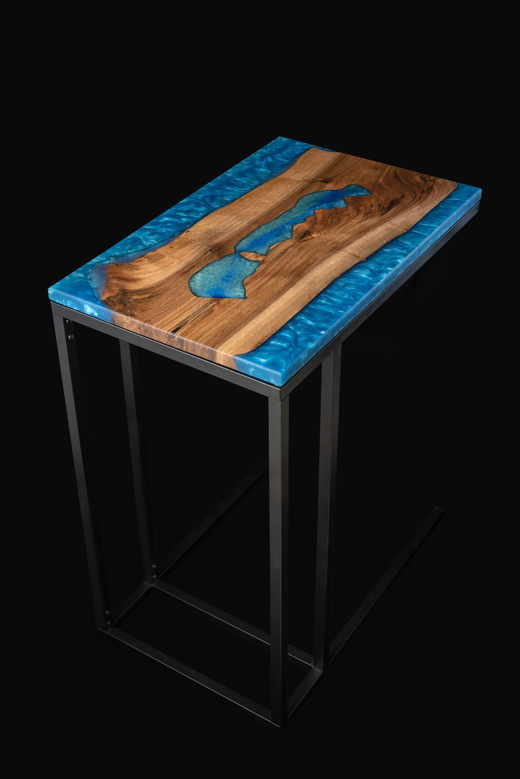 Epoxy - egyedi asztal, fa, balaton, kék - RAPTor Design